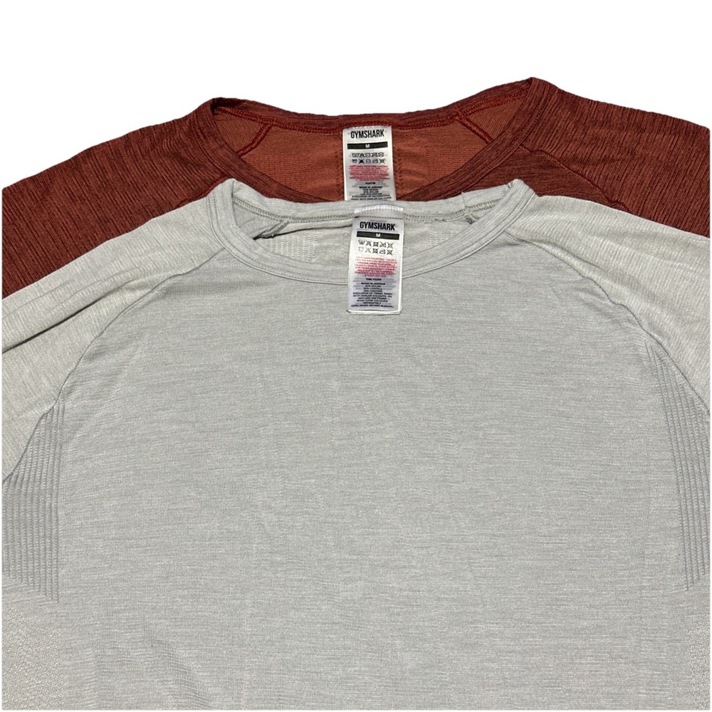 Gymshark Shirt Mens Medium Long Sleeve Raglan Athletic Performance Top Lot Of 2